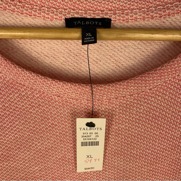 Talbots Pink Knit Short Puff Sleeve Sweater - Picture 4 of 6